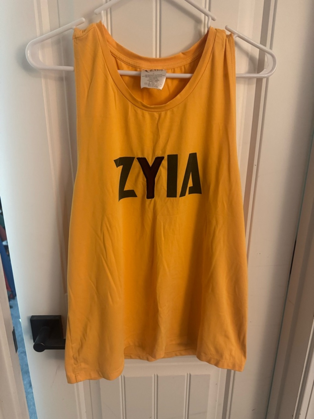 ZYIA Yellow Athletic Tank Top with Logo